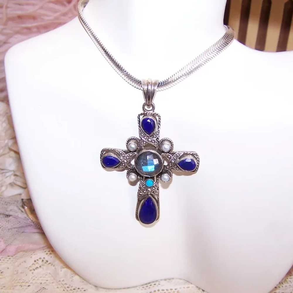 Nicky Butler Sterling Silver Blue Topaz Labradori… - image 3