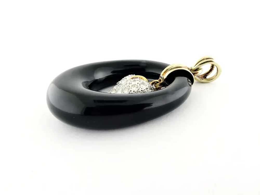 Vintage Estate by La Triomphe 14K Gold, Onyx & 1.… - image 5