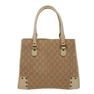 Gucci Gg Canvas Beige Canvas Handbag (Pre-Owned)