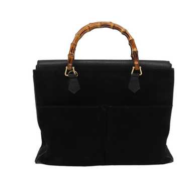 Gucci Bamboo Black Suede Handbag (Pre-Owned) - image 1