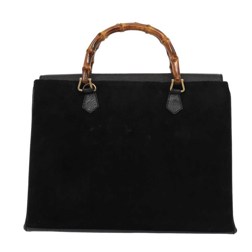 Gucci Bamboo Black Suede Handbag (Pre-Owned) - image 2