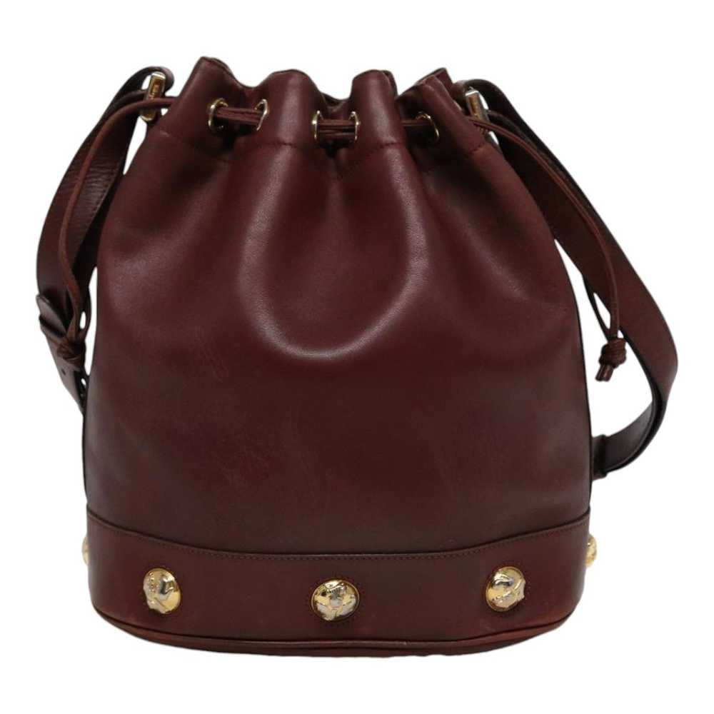 Salvatore Ferragamo Drawstring Burgundy Leather S… - image 1