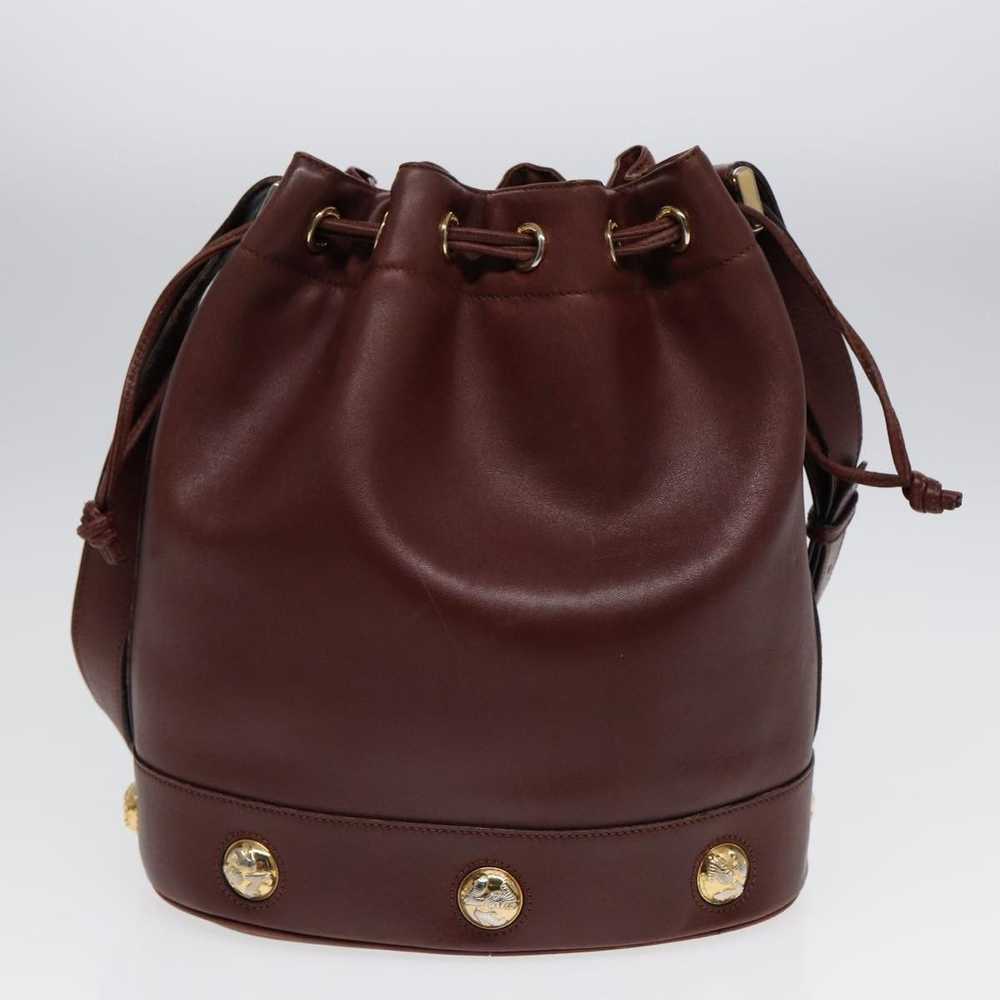 Salvatore Ferragamo Drawstring Burgundy Leather S… - image 2