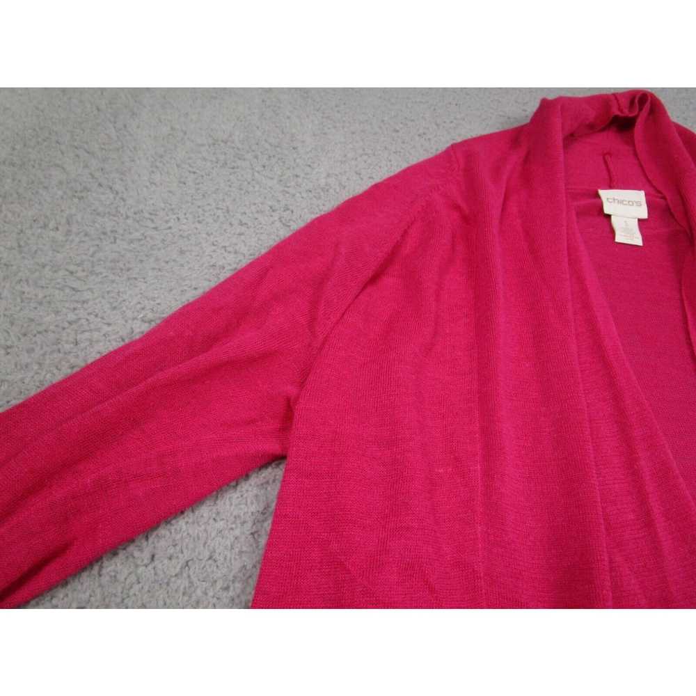 Vintage Chicos Sweater Womens 1 Large Pink Cardig… - image 3