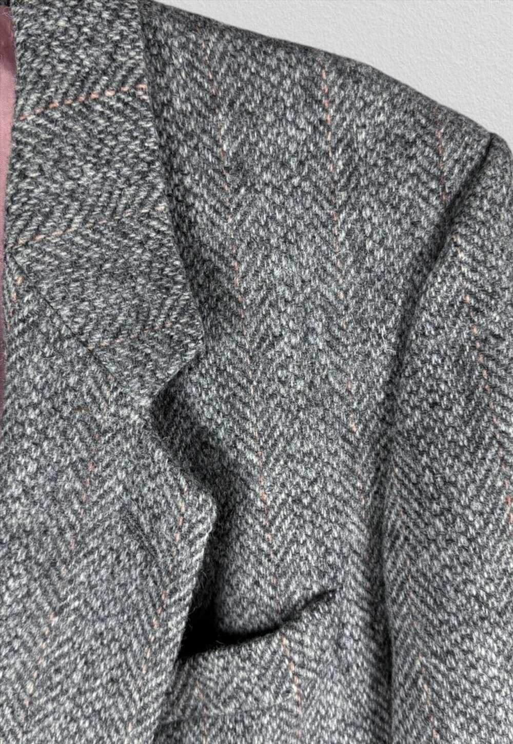 Harris Tweed Blazer Jacket Sears Grey Mens Medium… - image 3