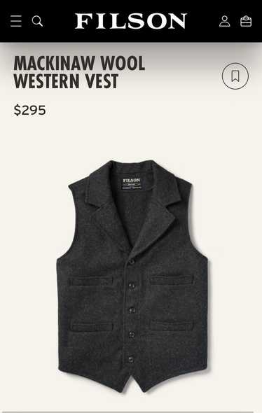 Filson Filson mackinaw wool western vest, made in 