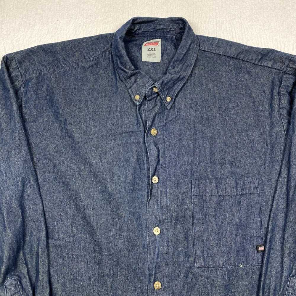 Dickies Dickies Denim Shirt Mens 2XL XXL Blue But… - image 2