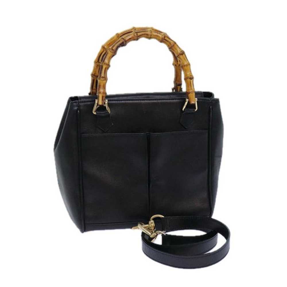 Gucci GUCCI Bamboo Hand Bag Leather Black - image 1