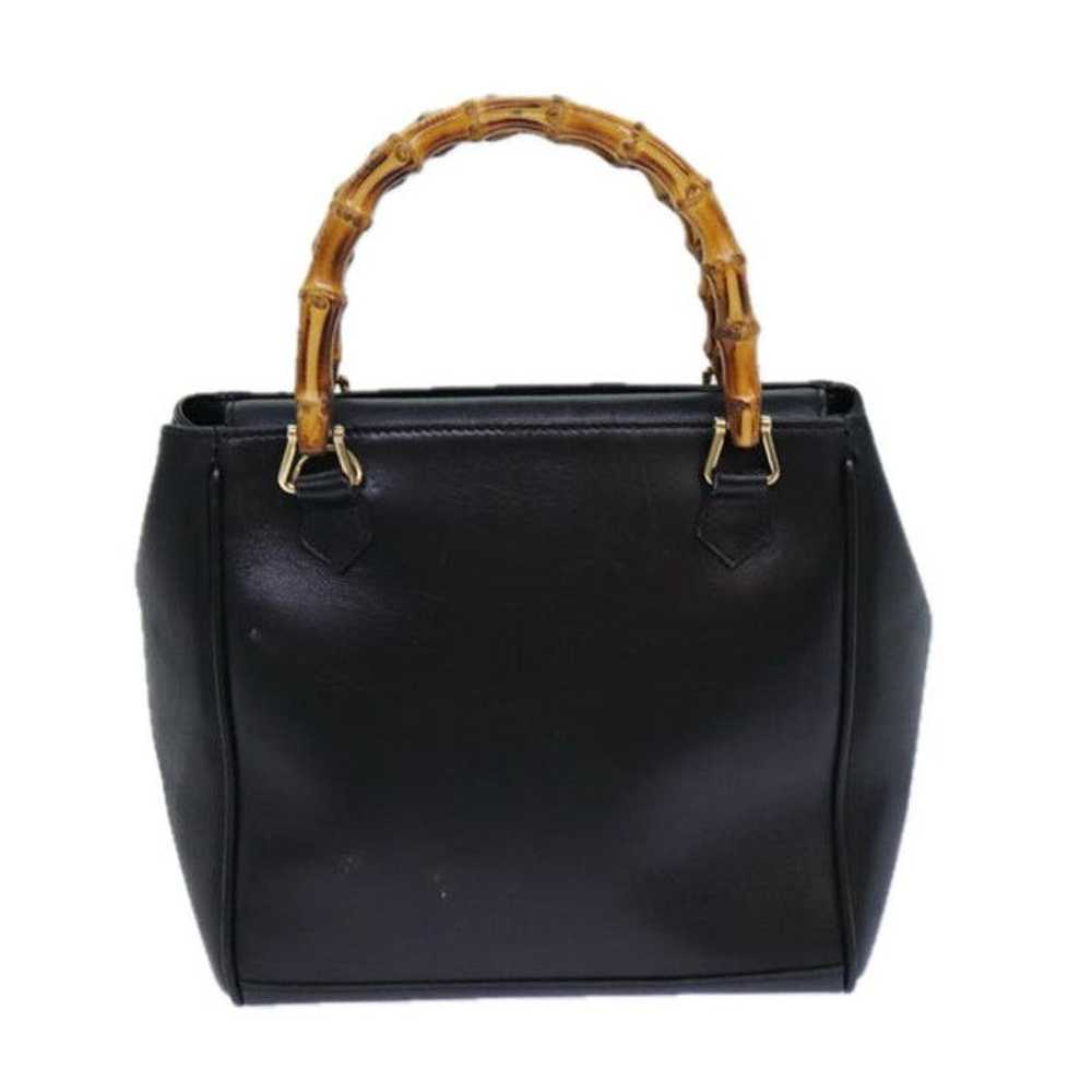 Gucci GUCCI Bamboo Hand Bag Leather Black - image 2