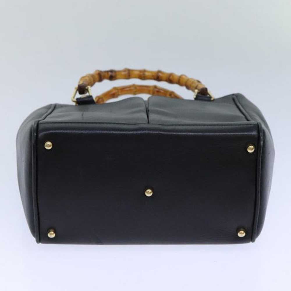 Gucci GUCCI Bamboo Hand Bag Leather Black - image 3