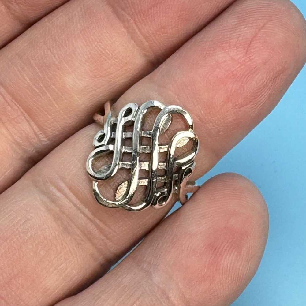 Other VTG Solid Sterling Silver 925 Scroll Style … - image 5