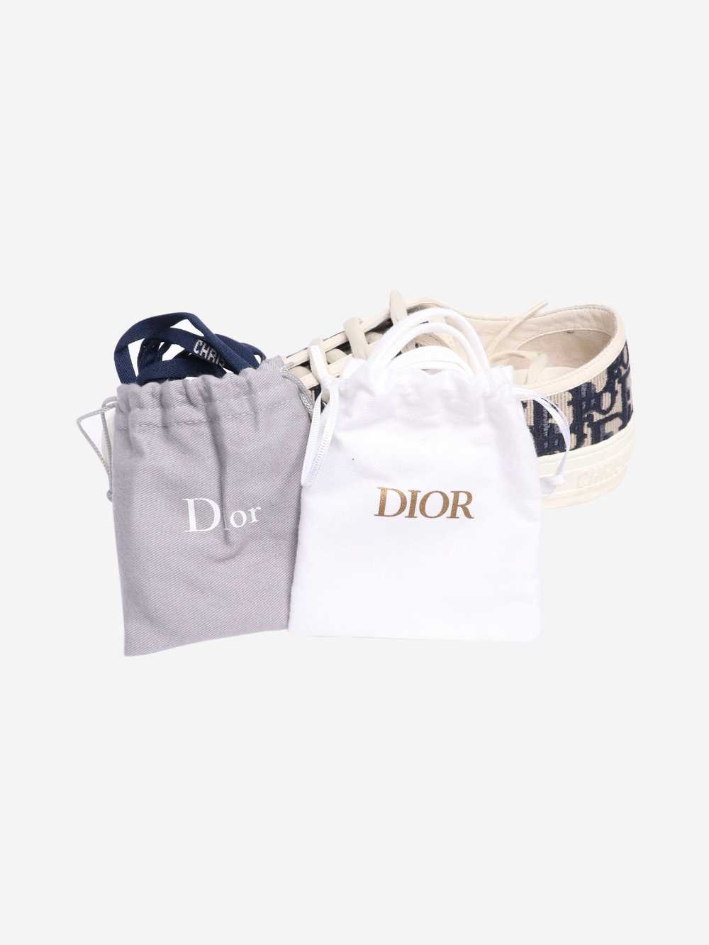 Dior Blue Oblique embroidered Walk'N'Dior trainer… - image 6