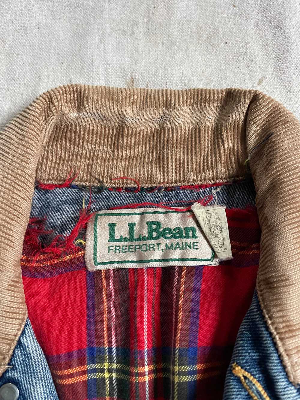 80s LL Bean Flannel Lined Jean Jacket - image 6