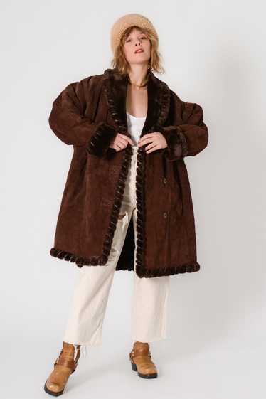 Chocolate Faux Fur Suede Winter Jacket