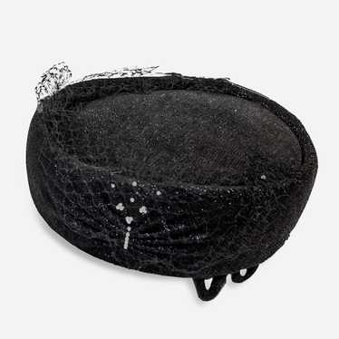 Rare Urbi et Orbi Hat | 1950s Black Pillbox - image 1