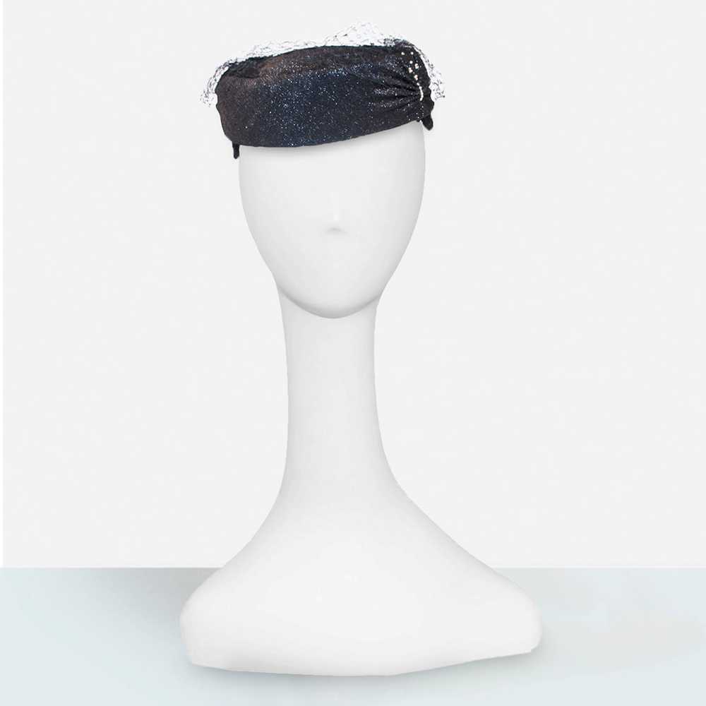 Rare Urbi et Orbi Hat | 1950s Black Pillbox - image 2