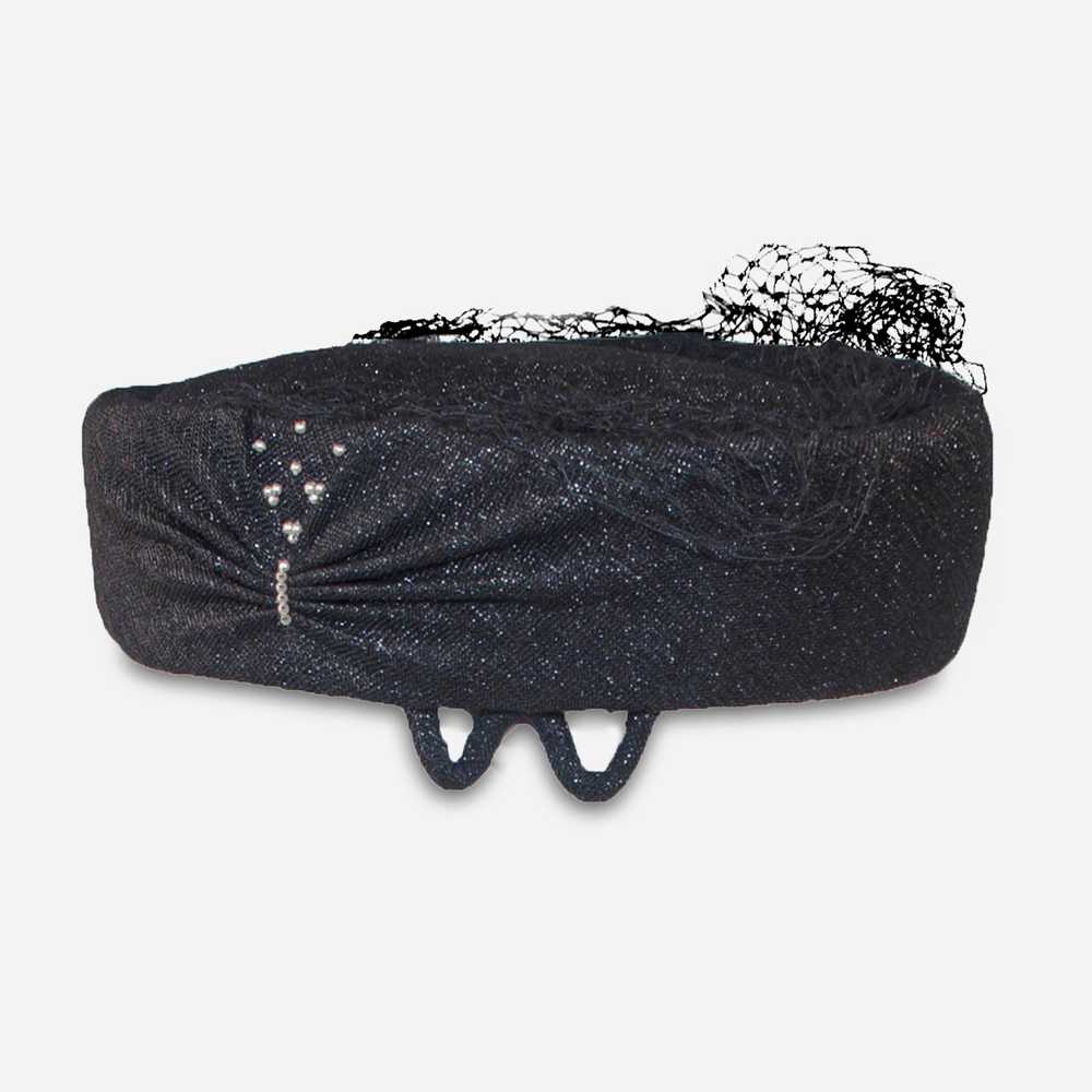 Rare Urbi et Orbi Hat | 1950s Black Pillbox - image 6