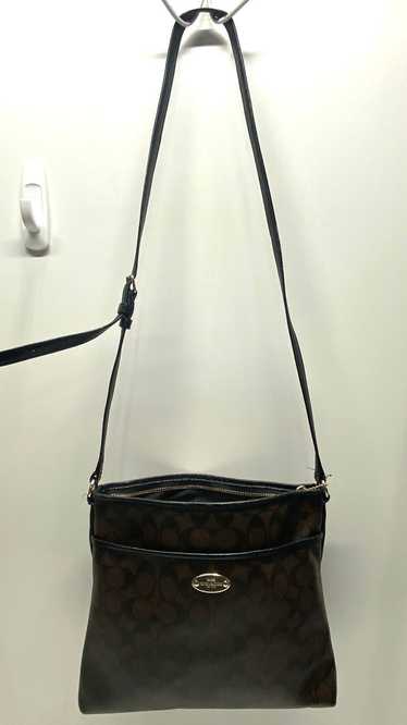 Coach Signature Brown Coated Canvas Crossbody Bag