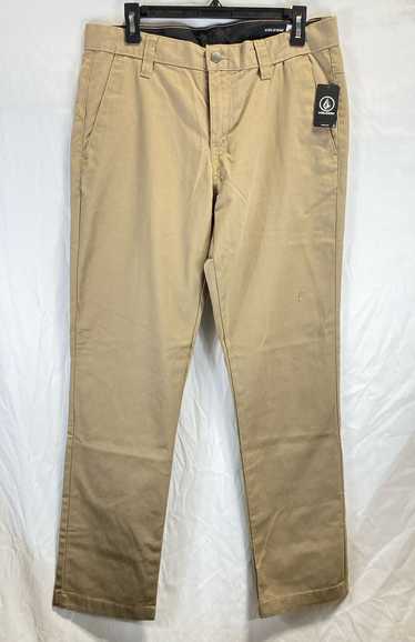 NWT Volcom Mens Tan Vmonty Pockets Low Rise Flat F