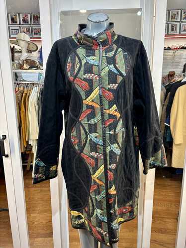 80’s Black & multicolor Pattem Reversible Coat By 