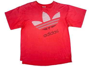 Vintage 70's Adidas Single Stitch Red and Blue Tee with hotsell Trifoil Leaf Emblem