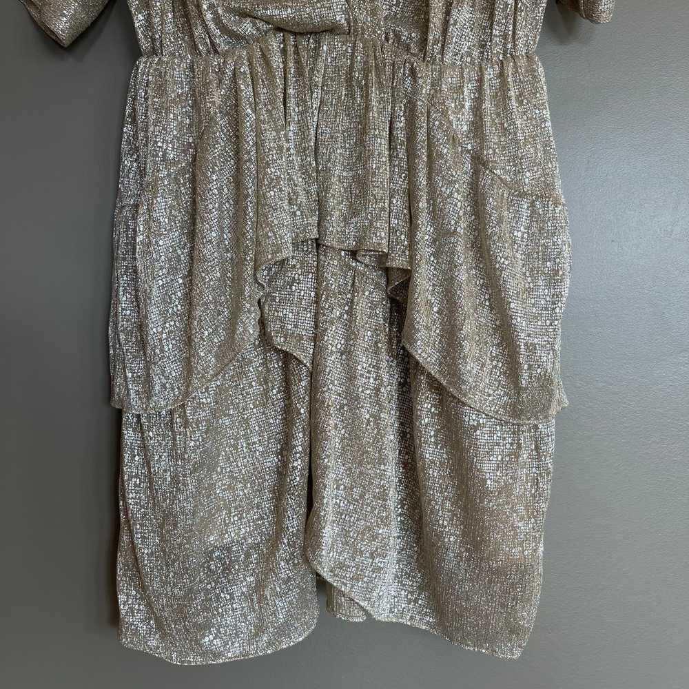 IRO Wide Dress Gold Silver Metallic Sz 6 Blouson … - image 11