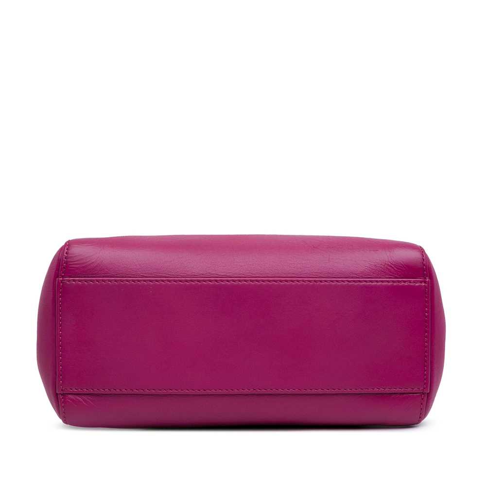 Pink Fendi Mini Leather Iconic Peekaboo Satchel - image 3