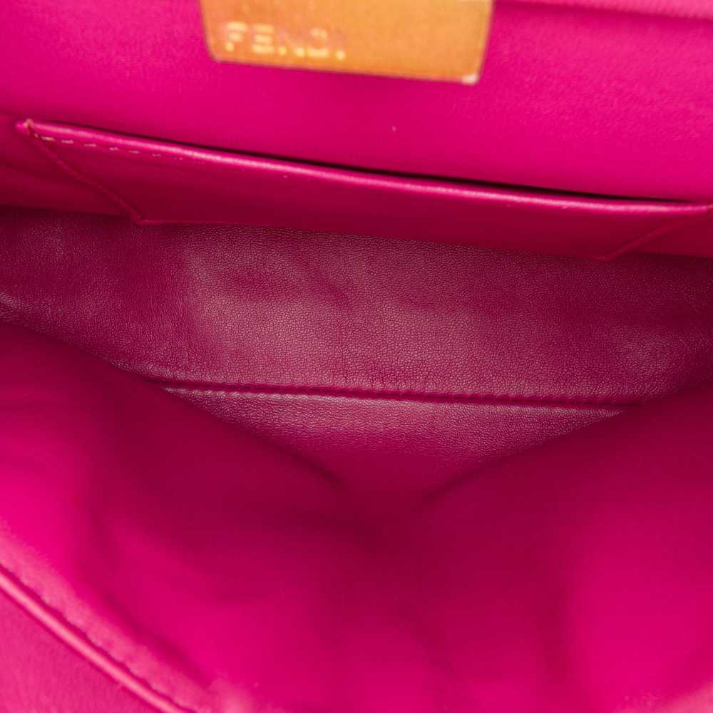 Pink Fendi Mini Leather Iconic Peekaboo Satchel - image 4