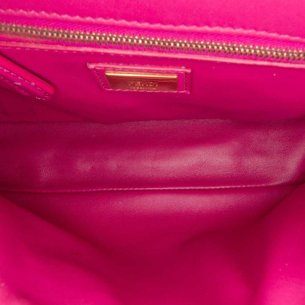 Pink Fendi Mini Leather Iconic Peekaboo Satchel - image 5