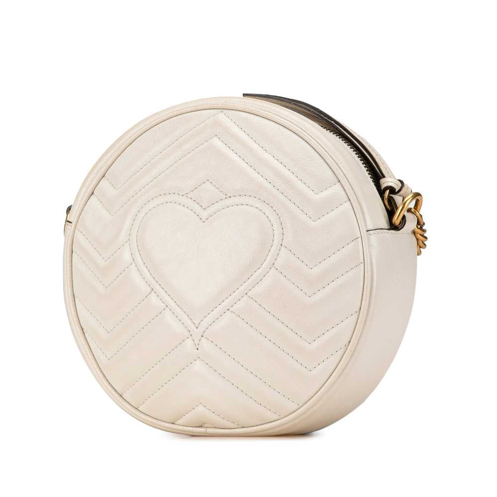 White Gucci Mini GG Marmont Round Leather Crossbo… - image 2