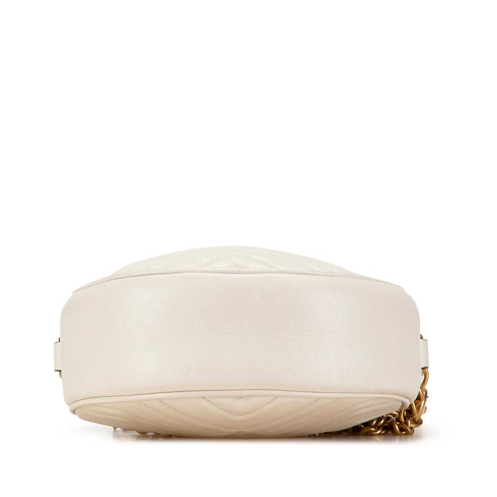 White Gucci Mini GG Marmont Round Leather Crossbo… - image 3