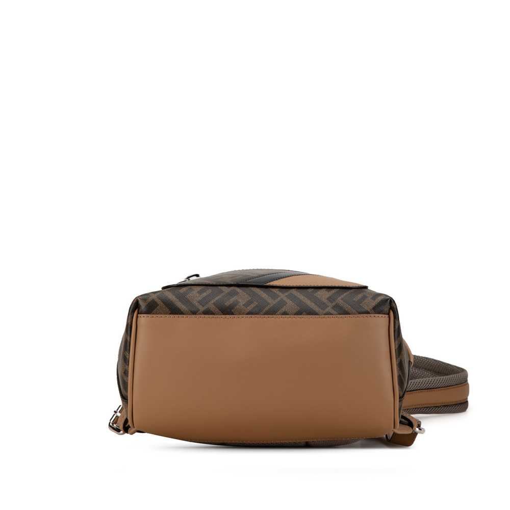 Brown Fendi Small Zucca Coated Canvas Chiodo Diag… - image 3