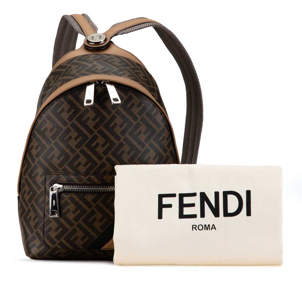 Brown Fendi Small Zucca Coated Canvas Chiodo Diag… - image 8