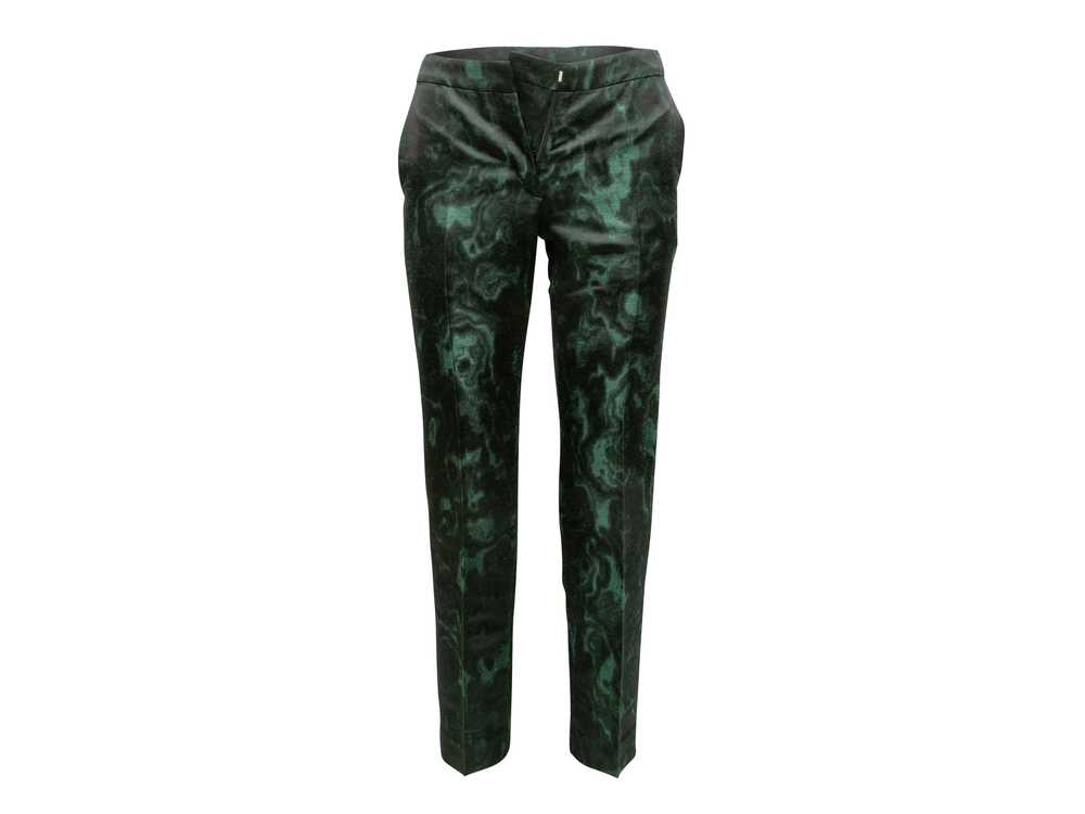 Dark Green & Black Dries Van Noten Jacquard Trous… - image 1