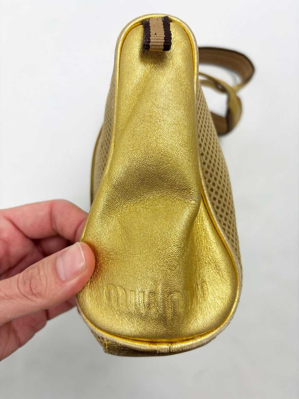 Miu Miu 90s gold leather bag - image 8