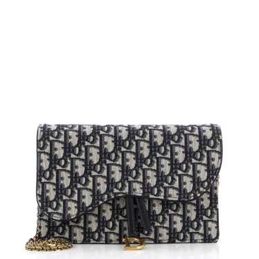 Christian Dior Saddle Chain Clutch Oblique Canvas - image 1