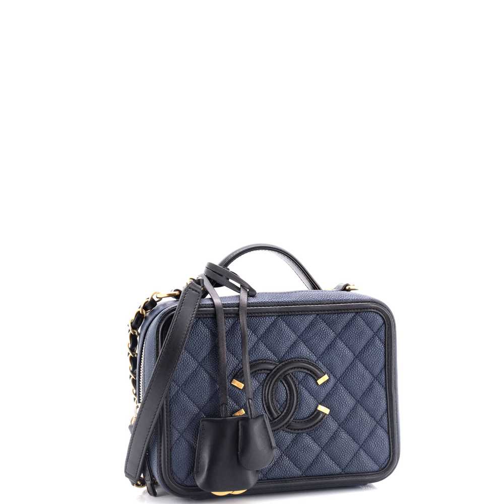 CHANEL Filigree Vanity Case Quilted Caviar Medium - image 3