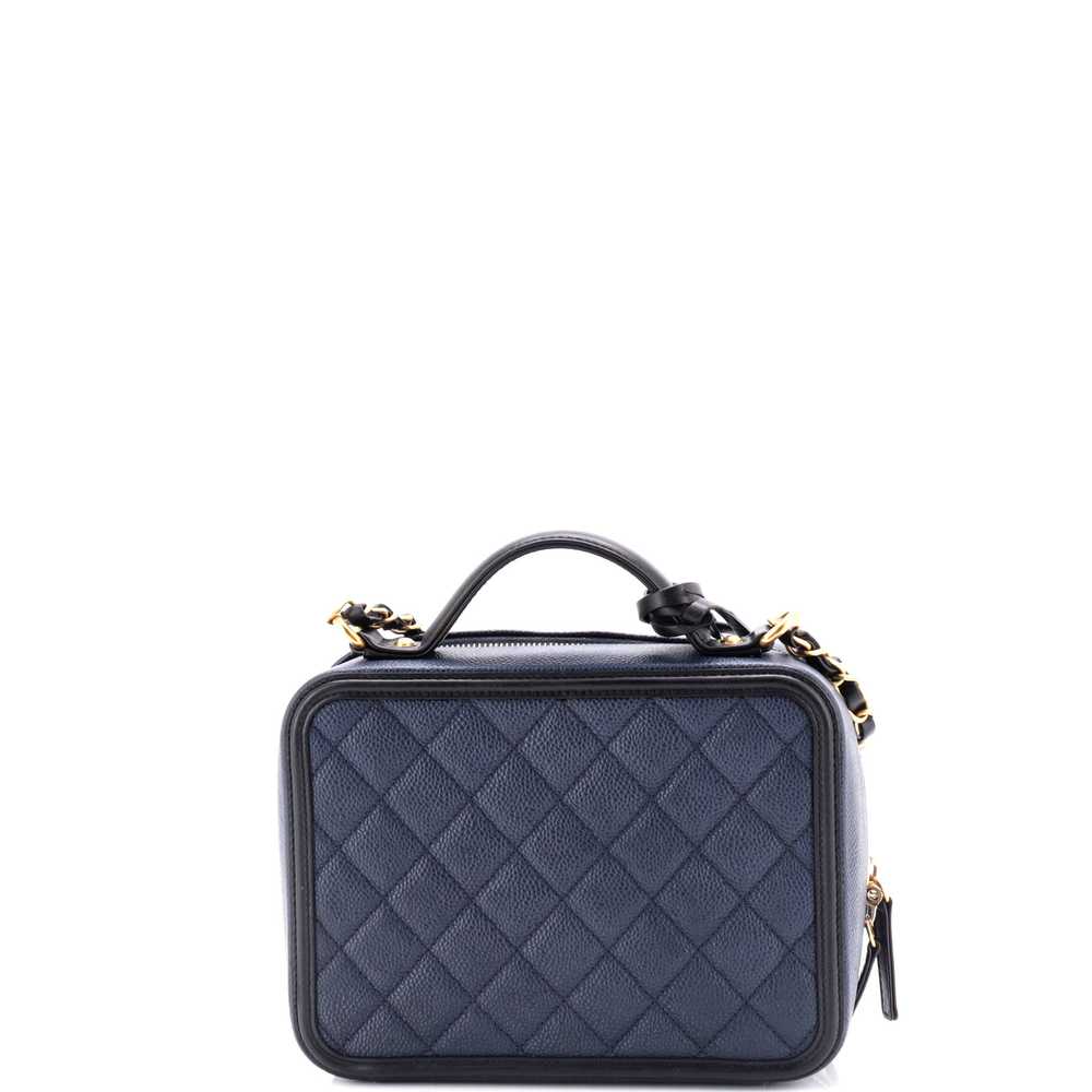 CHANEL Filigree Vanity Case Quilted Caviar Medium - image 4