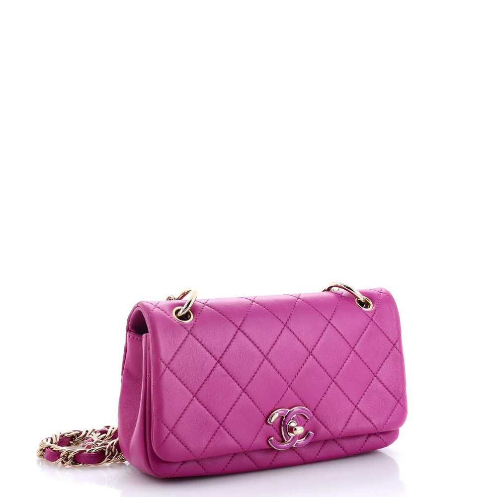 CHANEL Twist Chain Enamel CC Flap Bag Quilted Lam… - image 3