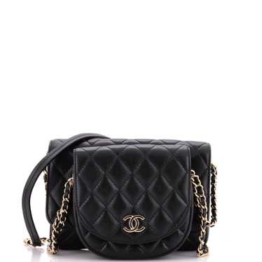 CHANEL Side Packs Crossbody Bag Quilted Lambskin S