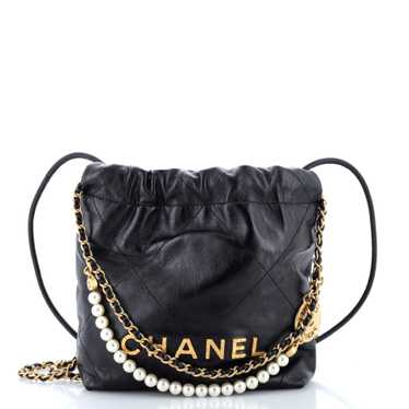 CHANEL 22 Chain Hobo Quilted Calfskin with Pearl … - image 1