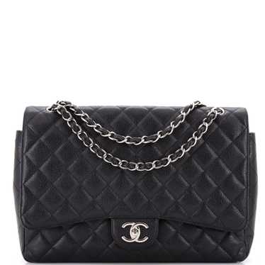 CHANEL Classic Double Flap Bag Quilted Caviar Maxi - image 1