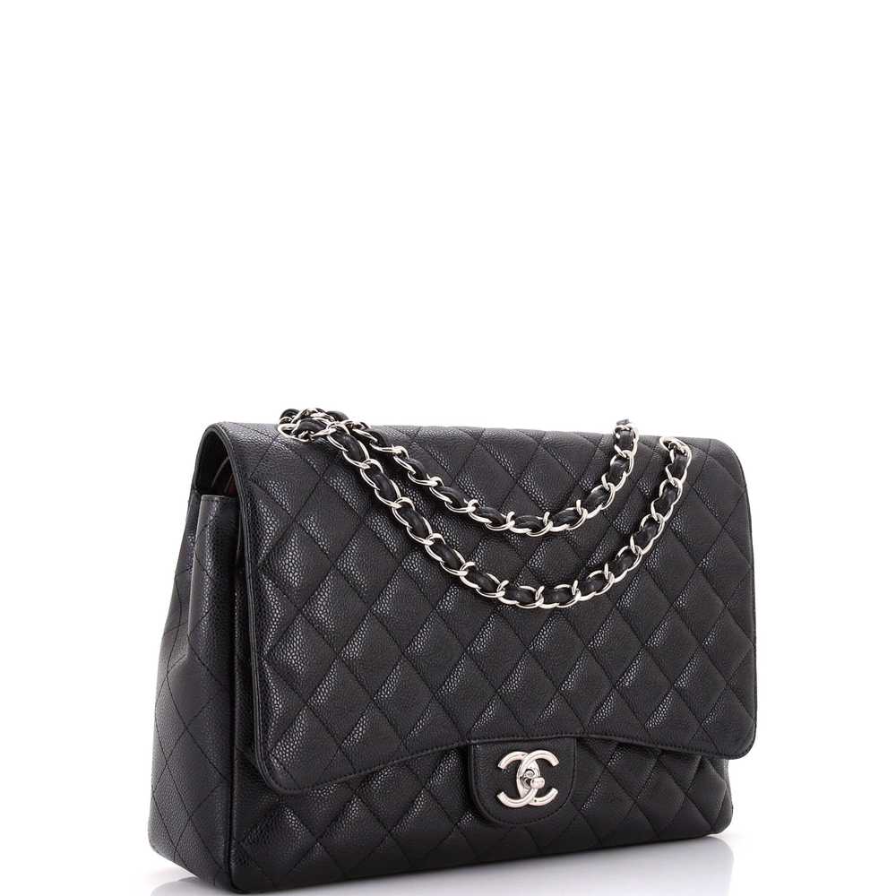 CHANEL Classic Double Flap Bag Quilted Caviar Maxi - image 2