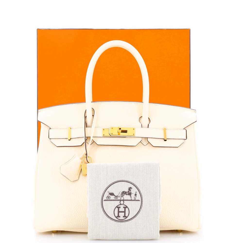 Hermes Birkin Handbag Light Clemence with Gold Ha… - image 2