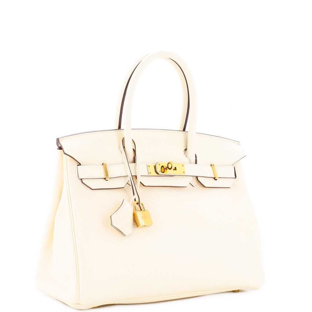 Hermes Birkin Handbag Light Clemence with Gold Ha… - image 3