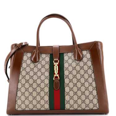 GUCCI Jackie 1961 Web Tote GG Canvas and Leather L