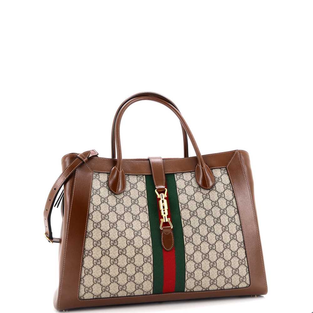 GUCCI Jackie 1961 Web Tote GG Canvas and Leather … - image 2