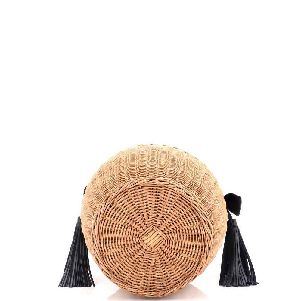 Saint Laurent Panier Tassel Round Bucket Bag Wick… - image 4