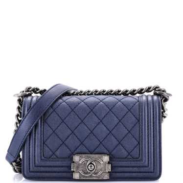 CHANEL Boy Flap Bag Quilted Caviar Small