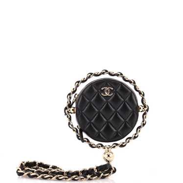 CHANEL Frame Chain Around Round Clutch with Chain 